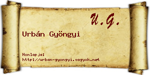 Urbán Gyöngyi névjegykártya